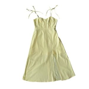 Linen Pastel Yellow Dress in Perfect Condition worn once